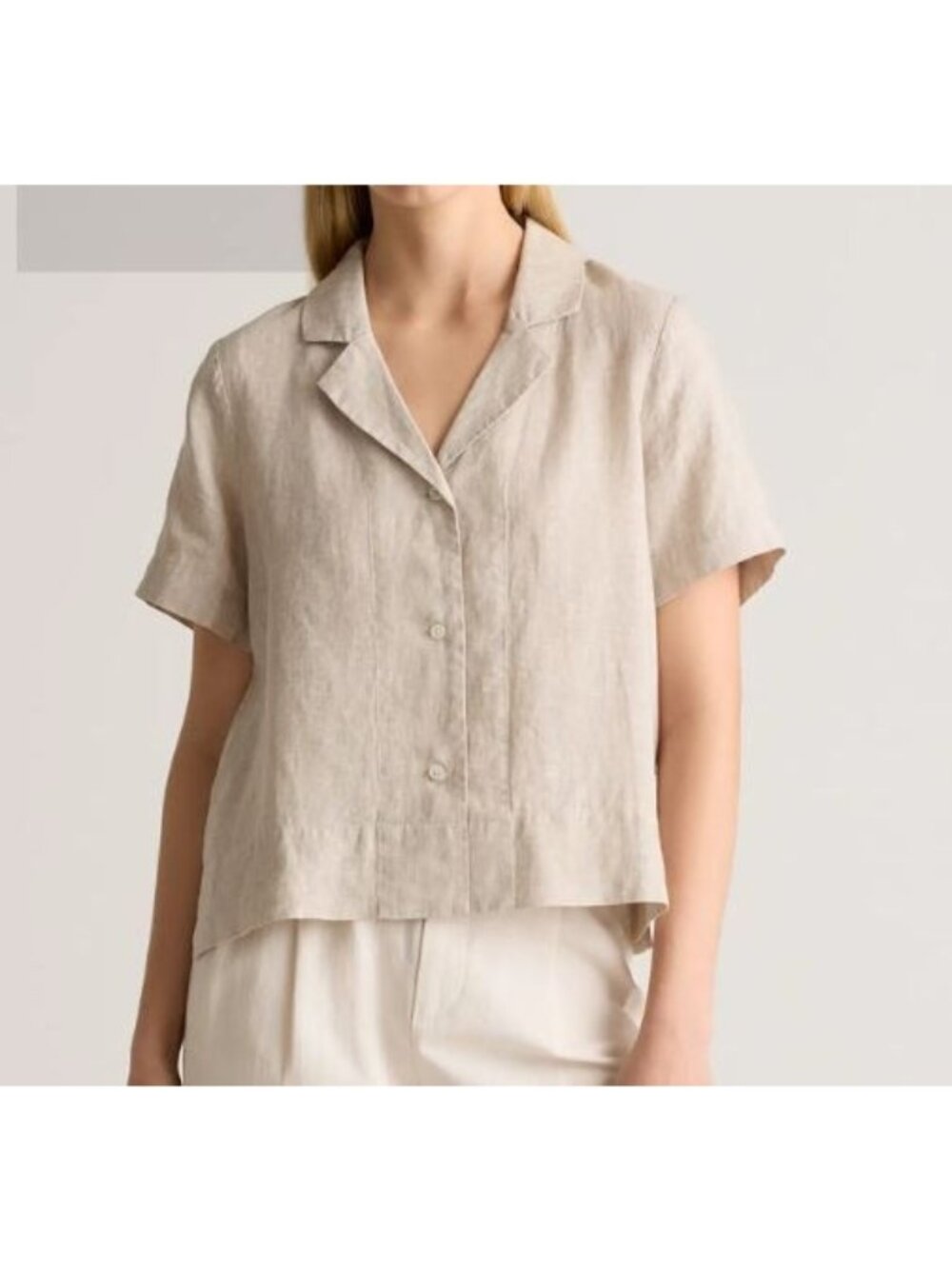 Quince 100% European Linen Short Sleeve Shirt Women Size Medium NWT FLAX